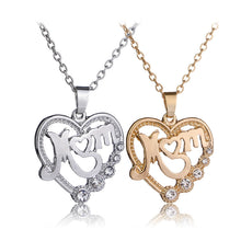 Load image into Gallery viewer, Crystal Heart Mom Necklace